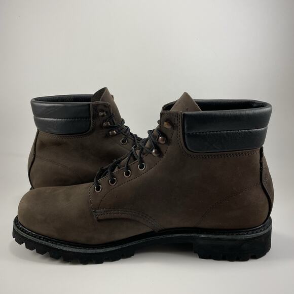 Red Wing Comp Toe Work Boots Mens Size 13 Brown Suede Vibram Lugged Sole 209 - Picture 6 of 11